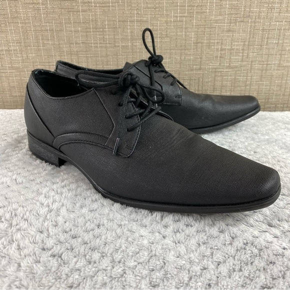 Calvin Klein Men’s Black Benton‎ 2 Oxford Dress Shoe Sz 9.5 - Picture 2 of 12